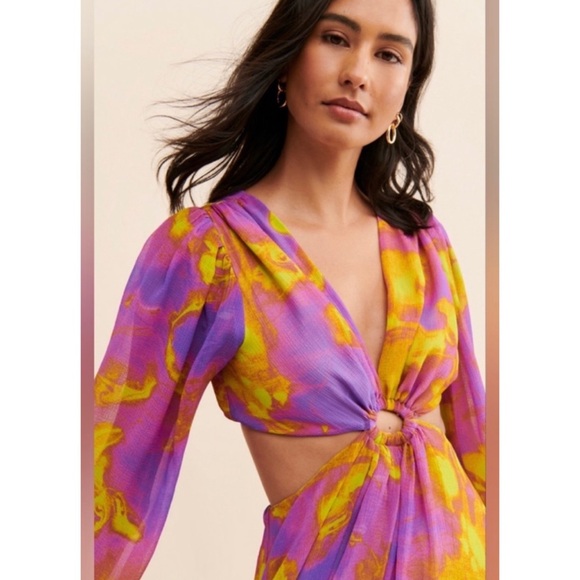 Delfi Selena Cut-Out Chiffon Maxi Dress Large - Picture 11 of 11